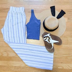 Linen Pants in Ocean Stripe